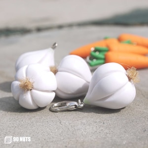 Garlic Charm Polymer Clay Onion Herb Keychain