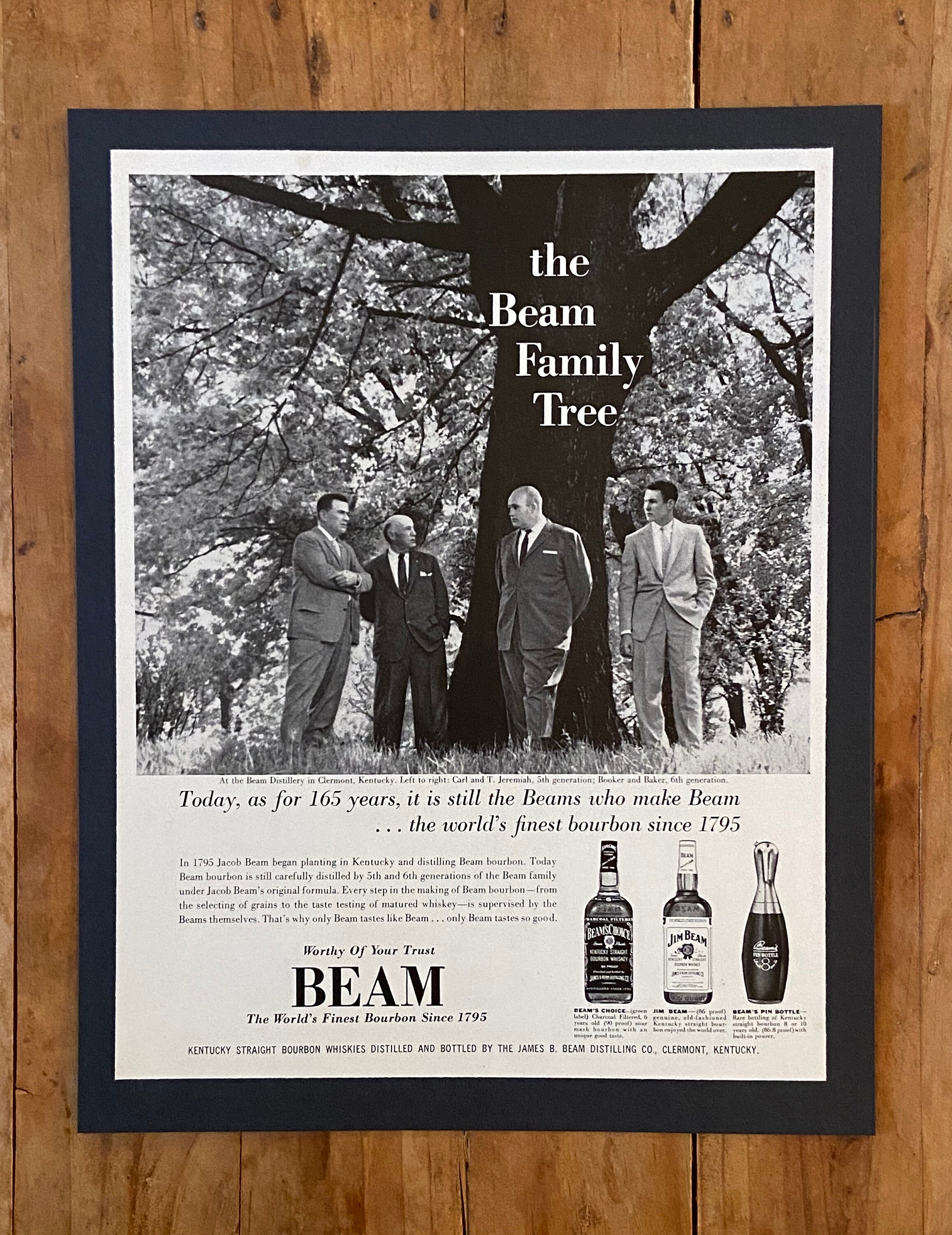 Framed 1960 Jim Beam advertisement with the Jim Beam Family Etsy