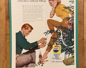 Framed 1956 Pepsi-Cola Christmas advertisement