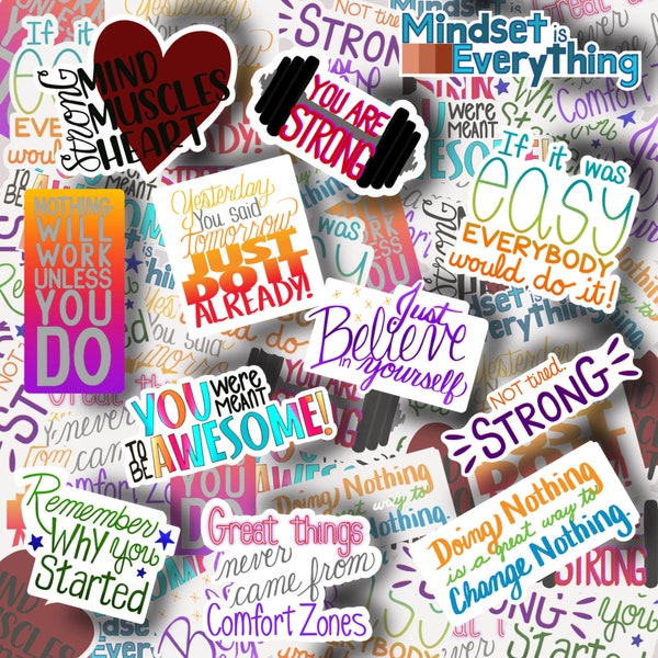 Healthy Living Encouraging Motivational Stickers for Laptops, Tumblers, Cars, Mirrors, and More