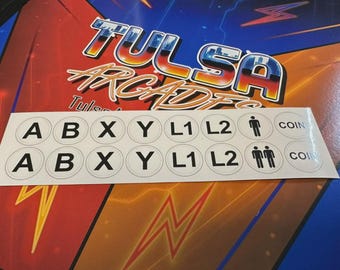 Etiquetas para botones Arcade para dos jugadores Vinilo de alta calidad SIN CHORRO DE TINTA