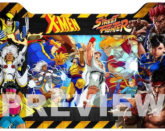 X men VS Street Fighter Arcade1up Lit Riser Front Panel