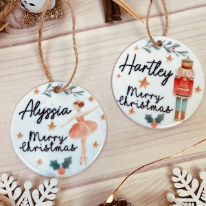 Nutcracker Personalised Christmas Bauble decoration acrylic Ballerina Sugar Plum Fairy 1st Christmas