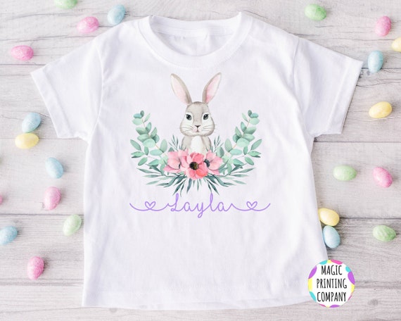 Cute Easter T-Shirt Bunny Flowers For Women And Girls Cute Easter T-Shirt Bunny Flowers For Women And Girls