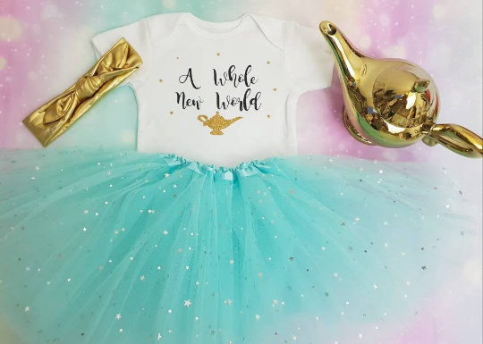 zwaarlijvigheid verdieping Productie Buy Baby Girls Princess Jasmine Aladdin Lamp Outfit Dress Tutu Online in  India - Etsy
