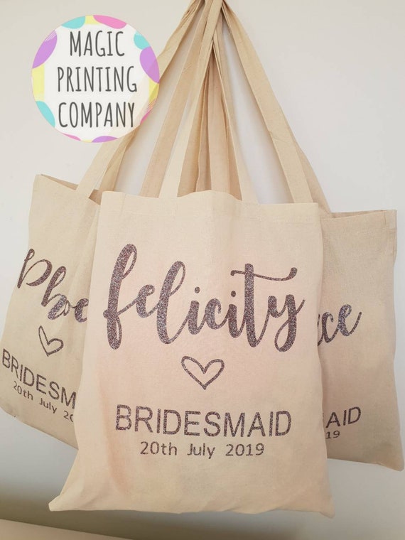 Personalised Bridesmaid Gift Bag with Any Name/Wedding Role, Custom Hen  Party Bags, Wedding Party Gifts : Amazon.co.uk: Handmade Products