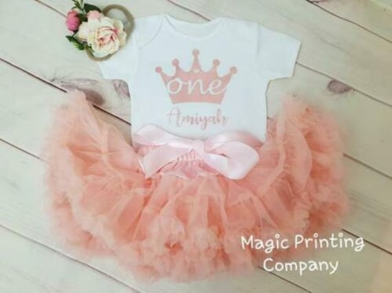 personalised baby girl 1st birthday outfit