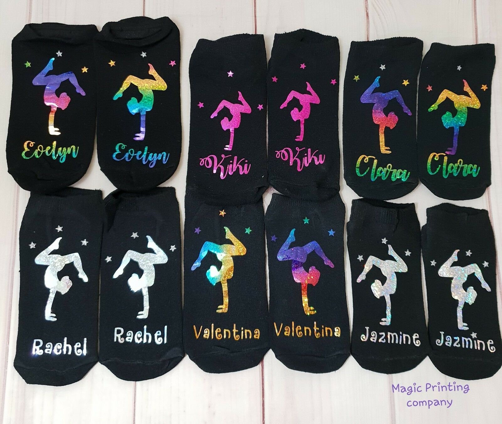 Personalised Gymnastics Socks Gym Trainer Liners Gym Bag Christmas Stocking  Filler Gymnast Present Gift Girls Adults Birthday Gift Yoga 
