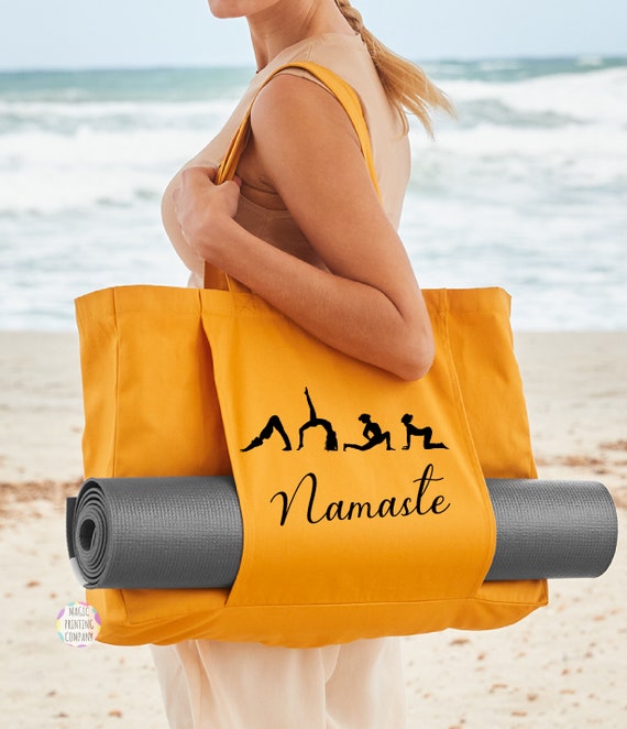 Yoga Gift Organic Yoga Tote Bag, Custom Yoga Bag, Yoga Mat Bag, Pilates  Bag, Meditation Bag Gym Bag Yoga Mat yoga Towel Namaste Bag 