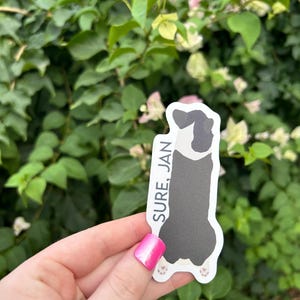 Tri-Color Corgi Sploot Sticker | 'sure Jan' Die-Cut Sticker