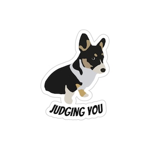 Judging You Sticker | Tri Color Corgi Sticker