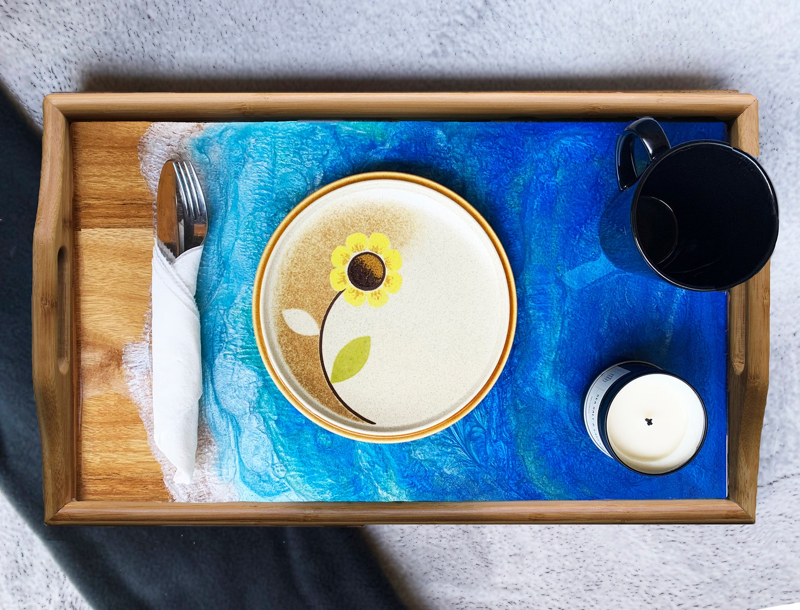 Breakfast in Bed Tray with Resin Elegant Serving Tray with Etsy