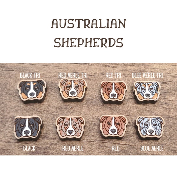 Handbemalte australische Schäferhund-Ahorn-Ohrringe
