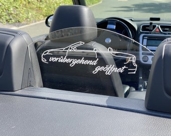 VW EOS wind deflector - rear for a four-wheel drive with or without engraving, other engravings are also possible