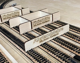 Abstandslehre für Gleisplanung +2x Fixierhilfe Spur N 1:160 33,6mm z.B. Minitrix, Roco, Fleischmann Eisenbahn Modeleisenbahn