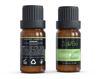 Olio di citronella ZAVBE (Cymbopogon Flexous) 100% puro, naturale, grado terapeutico 120 ml (4 oz) / 10 ml (1/3 oz)