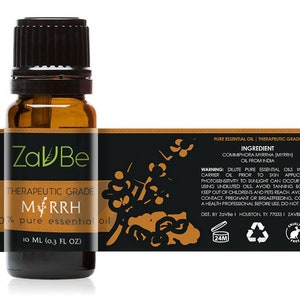 ZAVBE Myrrh Essential Oil | 100% Pure, Undiluted, Natural, Therapeutic Grade 120 mL (4 oz) / 10 mL (1/3 oz)