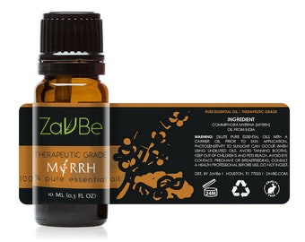 ZAVBE Myrrh Essential Oil | 100% Pure, Undiluted, Natural, Therapeutic Grade 120 mL (4 oz) / 10 mL (1/3 oz)