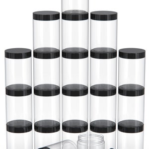 8oz Container with Lids 30 Pack Clear Plastic Round Storage Jars Wide-Mouth Plastic Containers Jars with Lids for Storage