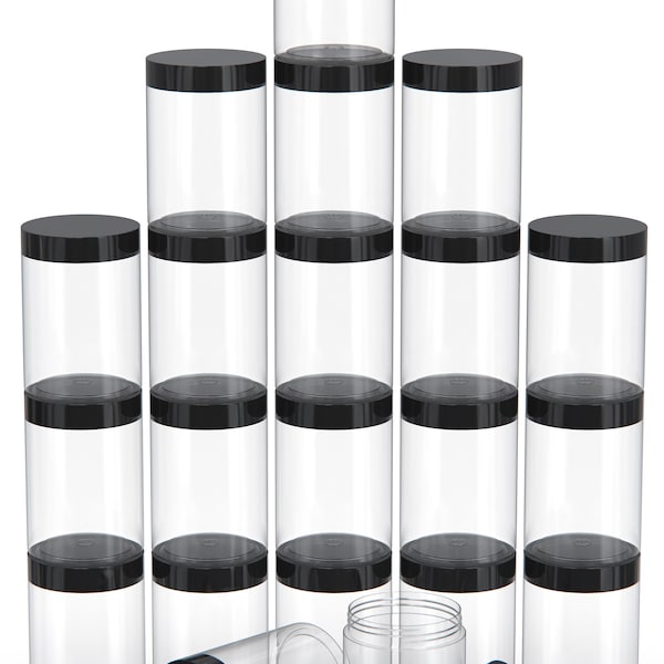 8oz Container with Lids 30 Pack Clear Plastic Round Storage Jars Wide-Mouth Plastic Containers Jars with Lids for Storage