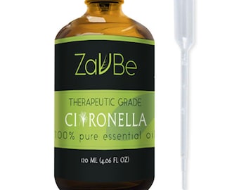 ZAVBE Citronella Essential Oil | 100% Pure, Undiluted, Natural Aromatherapy, Therapeutic Grade 120 mL (4 oz) / 10 mL (1/3 oz)