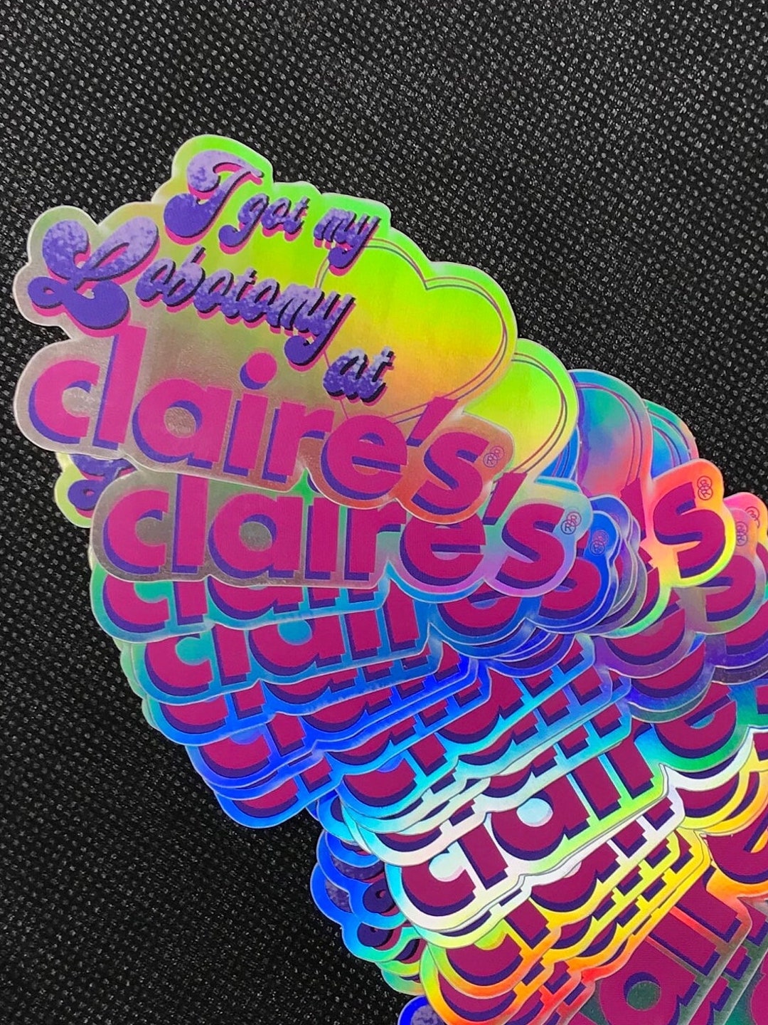 Lobotomized at Claire’s Holosticker (x2) - Etsy