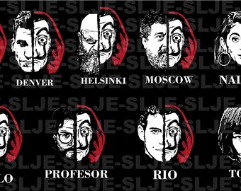 La Casa De Papel Svg Pdf Png Ai Jpg Eps Dxf Digital Etsy