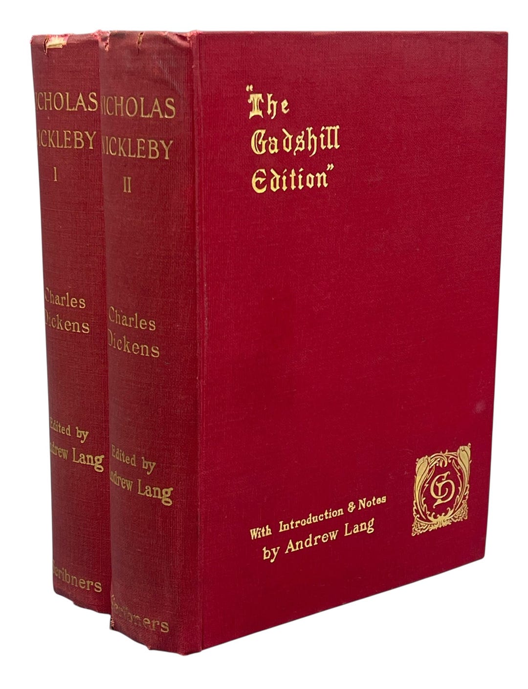 Nicholas Script Charles Dickens / Nicholas Nickleby 2 Volume Set Illustrated Ca 1900 - Etsy