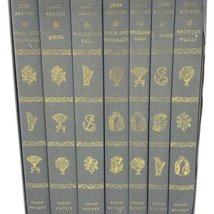 The Works of Jane Austen Vintage Seven Volume Set in Slipcase Folio Society Pride and Prejudice