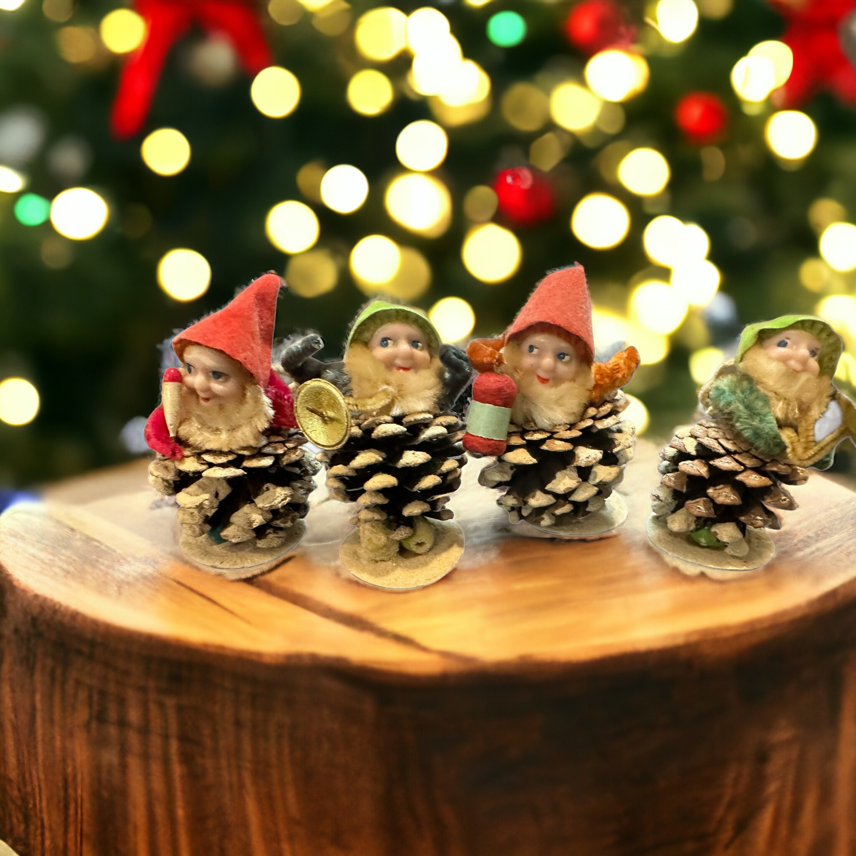Vintage Pine Cone Elves and or Gnomes From 1950