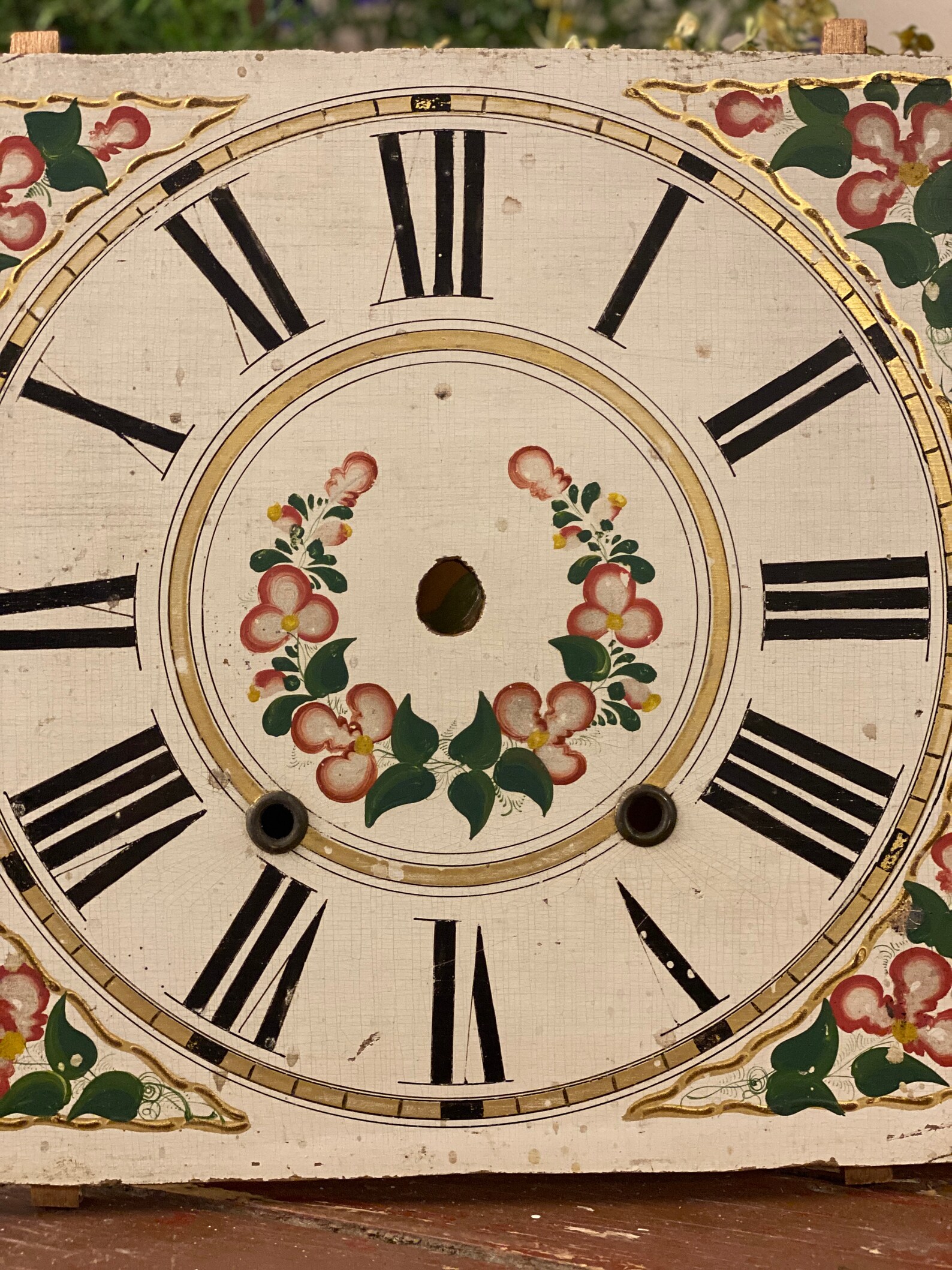 Vintage Antique Hand Painted 19th Century Wood Clock Face Etsy