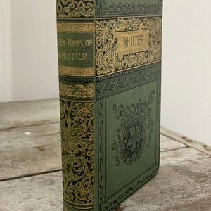 Whittier Poems Decorative Victorian Binding with Gilt