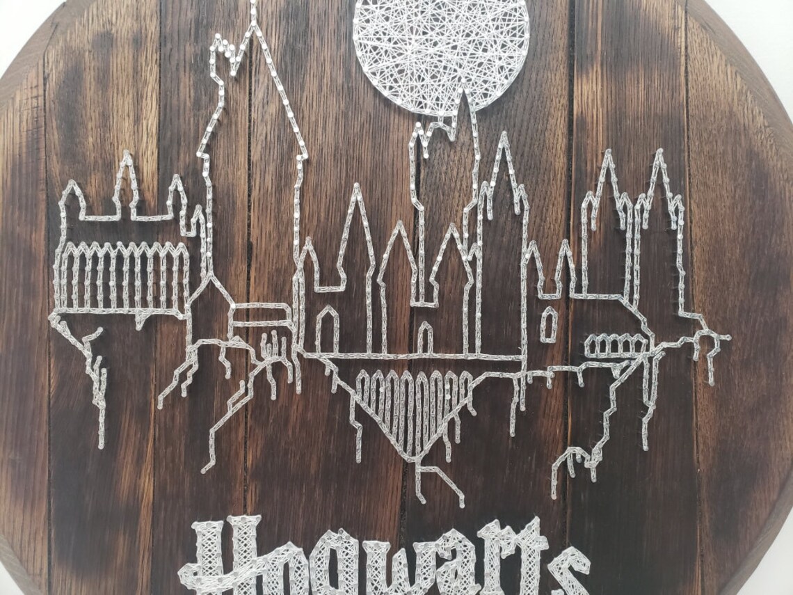 Hogwarts skyline string art Harry Potter string art Harry Etsy