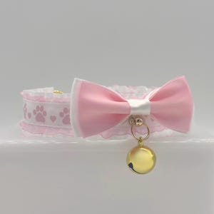 Pink Paws & Hearts Collar White Edition/Cosplay/Neko/Kawaii/Kittenplay/PetPlay Choker