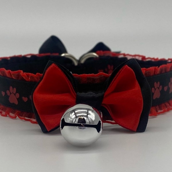 Red Paws Neko/PuppyPlay/PetPlay/Lolita/Goth/Cosplay/KittenPlay/Kemonomimi Collar