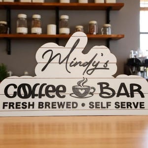 Personalized Name Coffee Bar Sign, Coffee Bar Decor,Coffee Sign, Coffee Bar, Wooden Coffee Bar Sign, Coffee Bar Name Sign, Kitchen Sign