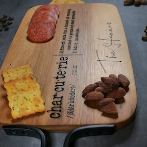 Personalized Charcuterie Board with Handle: Engraved Serving Tray