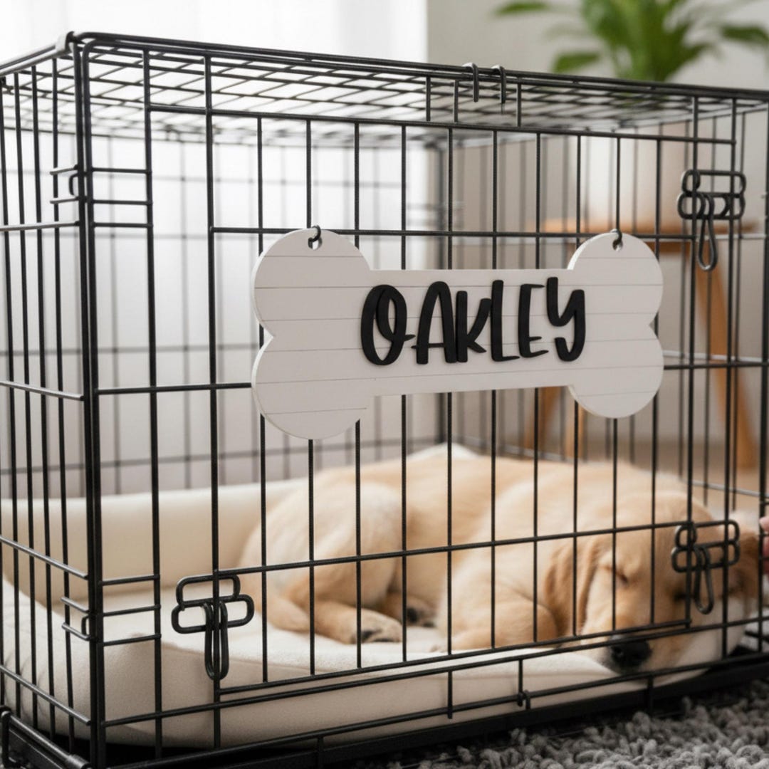 Beautiful view of Engraved Dog Crate Names