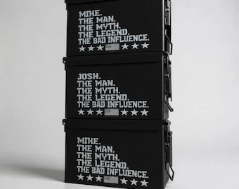 Personalized Engraved Ammo Can: Groomsmen Hunter Gift Box