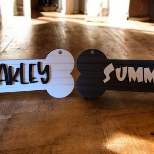 Personalized Dog Crate Sign: Bone-Shaped Kennel Name Plate