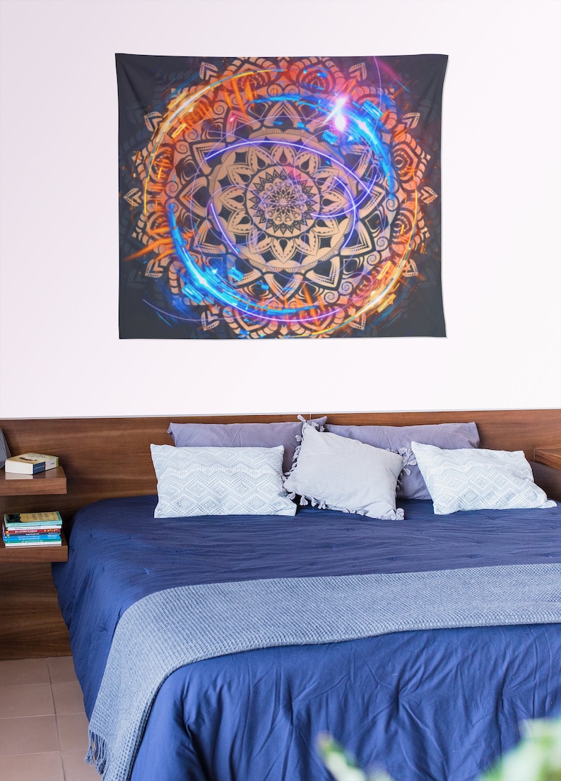 Mandala Tapestry Wall Hanging Indian Polyester Tapestries Etsy