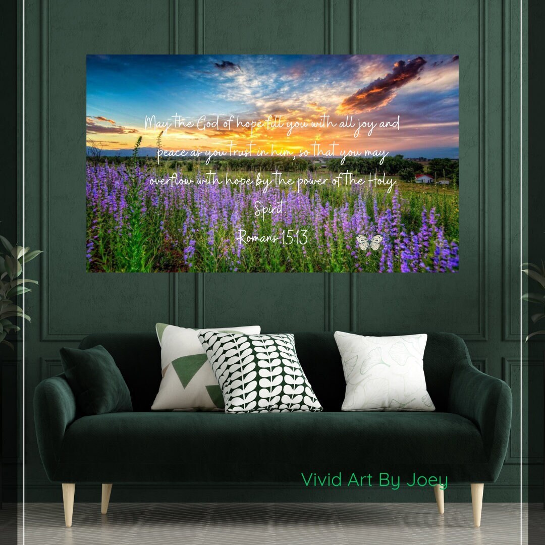 Christian Decor Wall Art Lavender Flower Art Print Flower Etsy