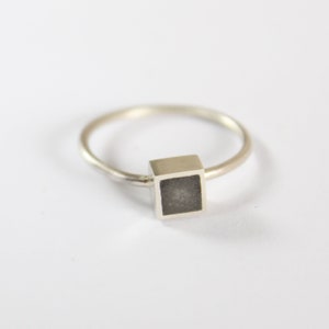 concrete ring, sterling silver ring, geometric ring, cement ring,square ring,statement ring,multicolor ring, concrete jewellery, modern ring