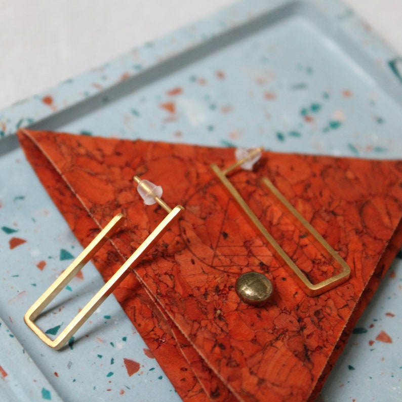 Gift for Her Modern Earrings Statement Earrings Square Hoop Earrings Simple Hoop Earrings Gold Hoop Earrings Minimalist Jewellery