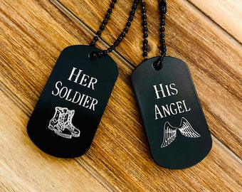 Military Couple Dog Tags Personalized