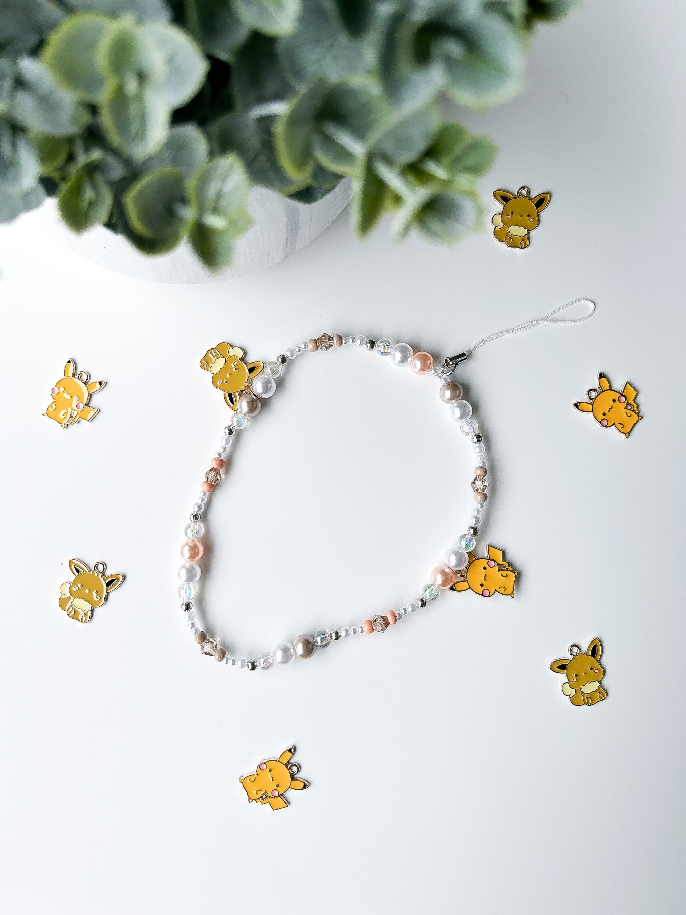 Anime Lover Phone Charm/Y2K Phone Strap/Mouse Fox Phone Accessories/Beaded Phone Bracelet