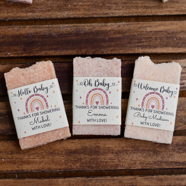 BOHO baby shower Favors - Oh Baby | Welcome Baby | Hello Baby - Personalized  Rainbow Shower favors - Fast Turn Around & Free Shipping