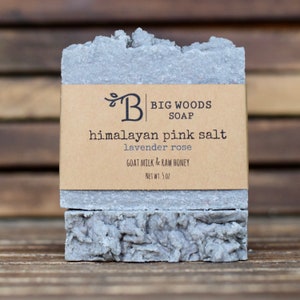 Lavender Rose Himalayan Pink Salt Soap Bar -  Essential Oil Handmade Soap