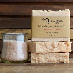 Himalayan Pink Salt Soap Bar - Grapefruit Cream - Essential Oil ...