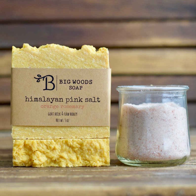 Orange Rosemary Himalayan Pink Salt Soap Bar - Essential Oil Handmade ...